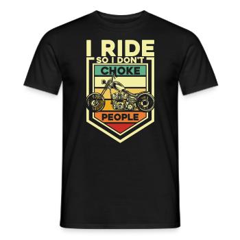 Biker Chopper Motorcycle Rider Gift - Men's T-Shirt - black - Front - AI Model Male 178 light (178cm)