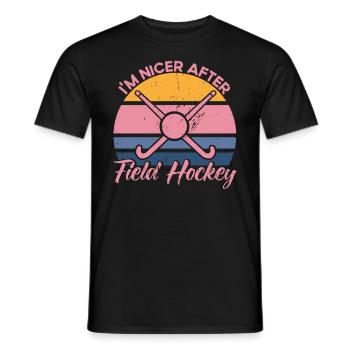 Feldhockey Feldhockey Spieler Hallen Feldhockey Ge - Männer T-Shirt - Schwarz - Vorne - AI Model Male 178 light (178cm)