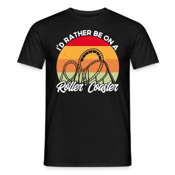 Wooden Roller Coaster Roller Coaster Theme Park Cadeau - T-shirt homme - noir - Devant - AI Model Male 178 light (178cm)
