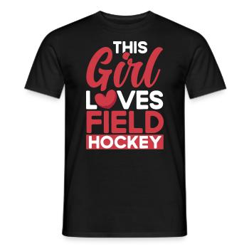 Field Hockey Team Sports Field Hockey Game History - Men's T-Shirt - black - Front - AI Model Male 178 light (178cm)