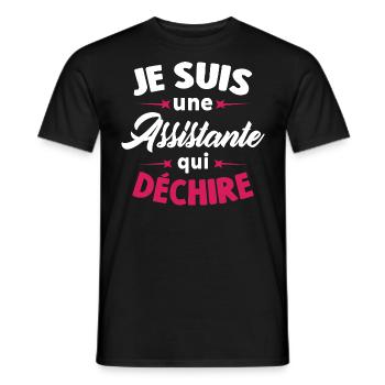 Je suis une assistante qui déchire - T-shirt homme - noir - Devant - AI Model Male 178 light (178cm)