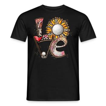 Love Golf Player Golfing - Men's T-Shirt - black - Front - AI Model Male 178 light (178cm)