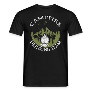Campfire Drinking Team Bushcraft Hiking Outfit - Men's T-Shirt - black - Front - AI Model Male 178 light (178cm)