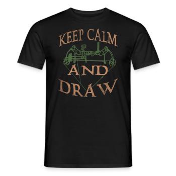 Keep Calm And Draw Bowhunting Camo Archery - Männer T-Shirt - Schwarz - Vorne - AI Model Male 178 light (178cm)