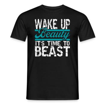 Wake up Beauty Fitness Gym Bodybuilding - Männer T-Shirt - Schwarz - Vorne - AI Model Male 178 light (178cm)
