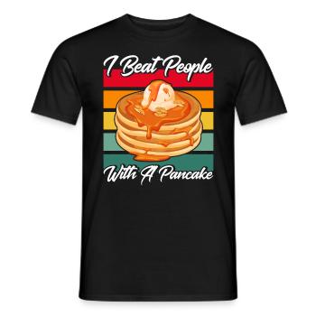 Breakfast Pancakes Pancakes Lovers Pank - Men's T-Shirt - black - Front - AI Model Male 178 light (178cm)