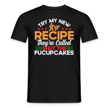 Christmas Bakery Gingerbread Gingerbread Baking Gesc - Men's T-Shirt - black - Front - AI Model Male 178 light (178cm)