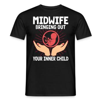 Sage-femme LD Travail Obstétricien Cadeau - T-shirt homme - noir - Devant - AI Model Male 178 light (178cm)
