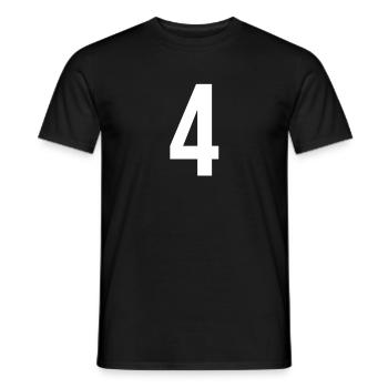 4 Zahlen, Buchstaben, Symbol, Alphabet, Initiale - Männer T-Shirt - Schwarz - Vorne - AI Model Male 178 light (178cm)