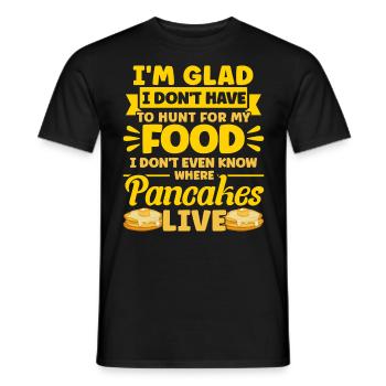 Crêpes Petit déjeuner Crêpes Fluffiger Flachk - T-shirt homme - noir - Devant - AI Model Male 178 light (178cm)