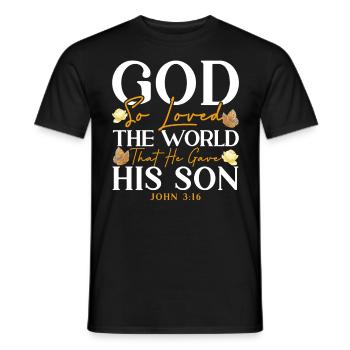 Inspiring Jesus God Christian Gift - Men's T-Shirt - black - Front - AI Model Male 178 light (178cm)
