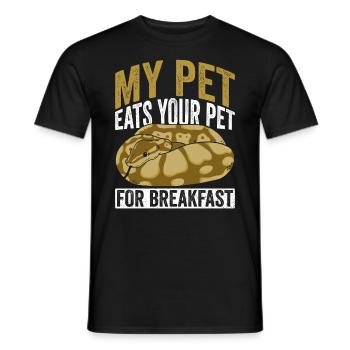 Banana Königspython - Men's T-Shirt - black - Front - AI Model Male 178 light (178cm)