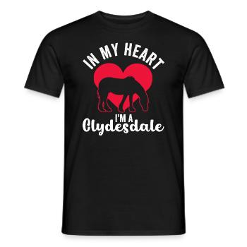 Clydesdale Reiter Reiterpferderasse - T-shirt homme - noir - Devant - AI Model Male 178 light (178cm)