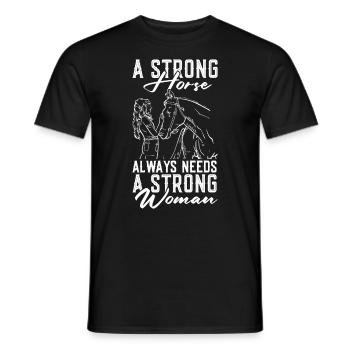 Clydesdale Femmes - T-shirt homme - noir - Devant - AI Model Male 178 light (178cm)