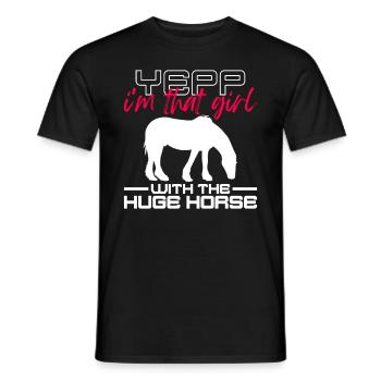 Clydesdale fille Pferdenärrin - T-shirt homme - noir - Devant - AI Model Male 178 light (178cm)