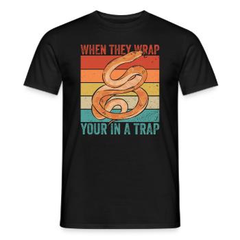 Königspython Banana Ball Python - Men's T-Shirt - black - Front - AI Model Male 178 light (178cm)