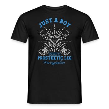 Rollstuhl Prothese Gliedmaßenamputation - Männer T-Shirt - Schwarz - Vorne - AI Model Male 178 light (178cm)