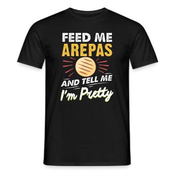 Arepas Zitat Lustig Kolumbianisch Venezolanisch Essen Arepa - Männer T-Shirt - Schwarz - Vorne - AI Model Male 178 light (178cm)