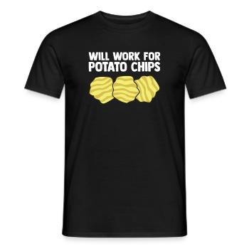 Je travaillerai pour les chips - T-shirt homme - noir - Devant - AI Model Male 178 light (178cm)