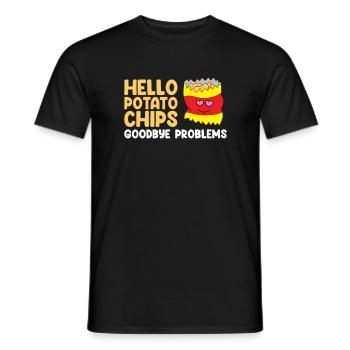 Bonjour Chips Goodbye Problèmes Chips Chips - T-shirt homme - noir - Devant - AI Model Male 178 light (178cm)