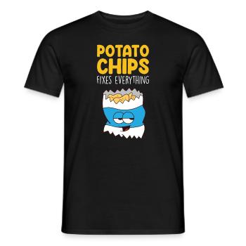 Potato Chips répare tout Chips - T-shirt homme - noir - Devant - AI Model Male 178 light (178cm)