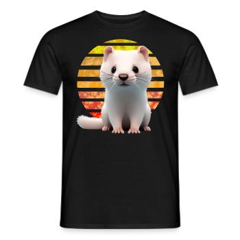 Frettchen Sonnenuntergang - Männer T-Shirt - Schwarz - Vorne - AI Model Male 178 light (178cm)