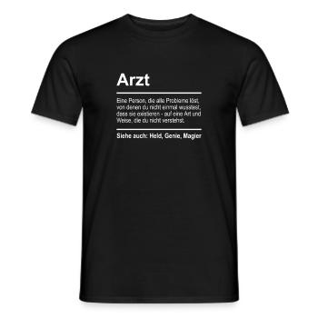 Arzt Definition Lustig Spruch Männer Beruf Arzt - Männer T-Shirt - Schwarz - Vorne - AI Model Male 178 light (178cm)