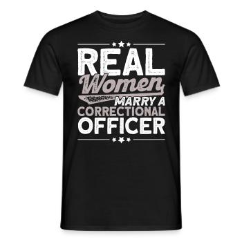 Gefängniswärter Handschellen Justizvollzugsbeamter - Männer T-Shirt - Schwarz - Vorne - AI Model Male 178 light (178cm)