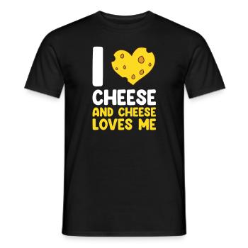 Funny Cheese Lover Food Humor Cheese - Men's T-Shirt - black - Front - AI Model Male 178 light (178cm)