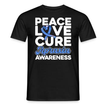 Apraxia Consciousness Blue Ribbon Apraxia Surviving - Men's T-Shirt - black - Front - AI Model Male 178 light (178cm)