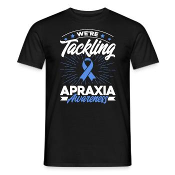 Blue Ribbon Apraxia Support Apraxia Overl - Men's T-Shirt - black - Front - AI Model Male 178 light (178cm)