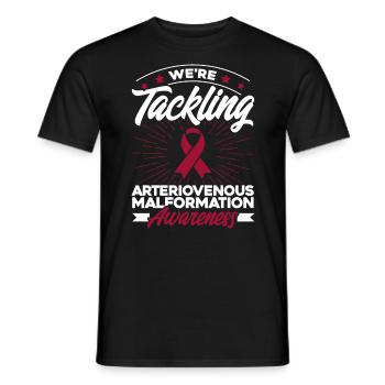 Soutien à la malformation artérioveineuse du ruban rouge - T-shirt homme - noir - Devant - AI Model Male 178 light (178cm)
