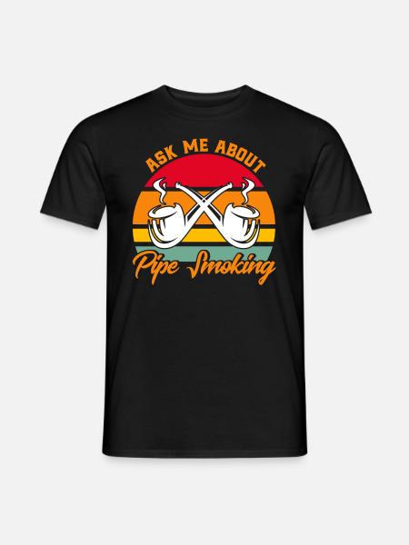 Piippu tupakointi piipun ystävät piippu tupakka gesc - Miesten T-paita - musta