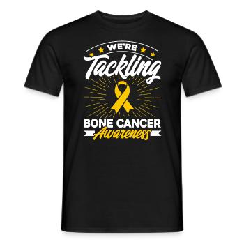 Ruban jaune Cancer des os Cancer de l’os Os de soutien Os - T-shirt homme - noir - Devant - AI Model Male 178 light (178cm)