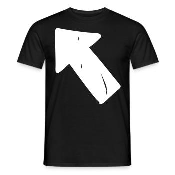 Arrow drawing sketch white - Men's T-Shirt - black - Front - AI Model Male 178 light (178cm)