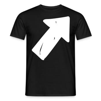 Pfeil Zeichnung Skizze weiß - Männer T-Shirt - Schwarz - Vorne - AI Model Male 178 light (178cm)