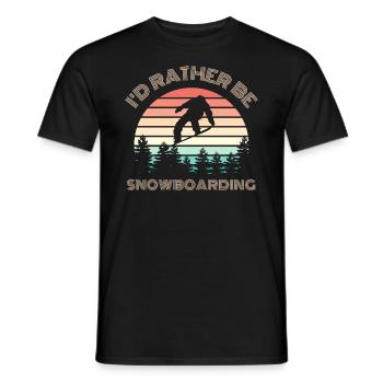 I'D RATHER be Snowboarding Spruch - Männer T-Shirt - Schwarz - Vorne - AI Model Male 178 light (178cm)