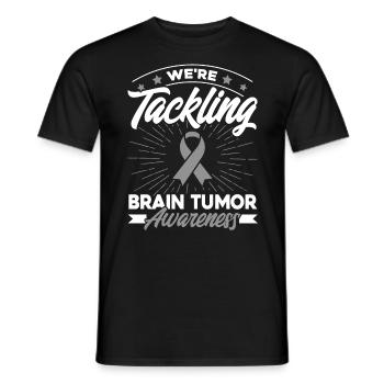 Grey Loop Brain Tumor Support Brain Tumor Ü - Men's T-Shirt - black - Front - AI Model Male 178 light (178cm)