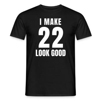 22 Year Old Funny 22th Birthday Quote 22 Years - Men's T-Shirt - black - Front - AI Model Male 178 light (178cm)