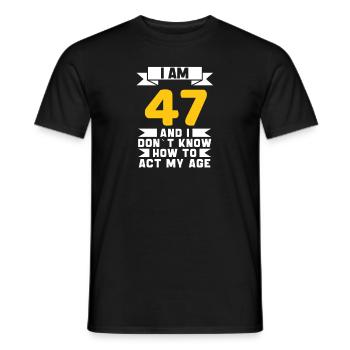 47 Jahre altes 47. lustiges Geburtstagsgeschenk - Männer T-Shirt - Schwarz - Vorne - AI Model Male 178 light (178cm)