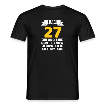 27 Jahre alt 27. lustiges Geburtstagsgeschenk - Männer T-Shirt - Schwarz - Vorne - AI Model Male 178 light (178cm)