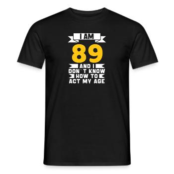 89 Jahre altes 89. lustiges Geburtstagsgeschenk - Männer T-Shirt - Schwarz - Vorne - AI Model Male 178 light (178cm)
