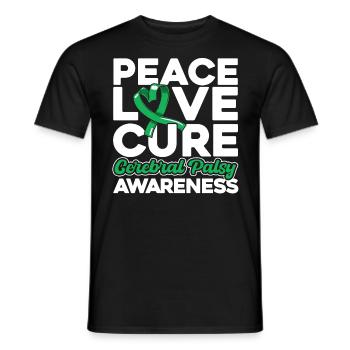Zerebrale Lähmung Bewusstsein Grüne Schleife Zereb - Männer T-Shirt - Schwarz - Vorne - AI Model Male 178 light (178cm)