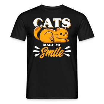Chats amoureux chats parents chats dictons - T-shirt homme - noir - Devant - AI Model Male 178 light (178cm)