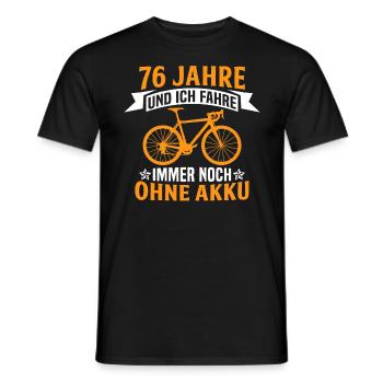 76. Geburtstag radfahrer fahrrad 76 jahre rennrad - Männer T-Shirt - Schwarz - Vorne - AI Model Male 178 light (178cm)