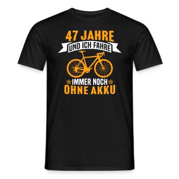 47. Geburtstag radfahrer fahrrad 47 jahre rennrad - Männer T-Shirt - Schwarz - Vorne - AI Model Male 178 light (178cm)