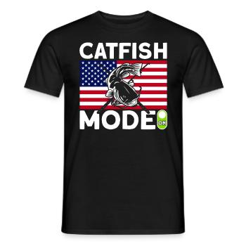 Mode poisson-chat sur cadeau de pêche au poisson-chat - T-shirt homme - noir - Devant - AI Model Male 178 light (178cm)