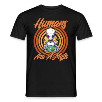 Les humains sont un mythe extraterrestre cadeau - T-shirt homme - noir - Devant - AI Model Male 178 light (178cm)