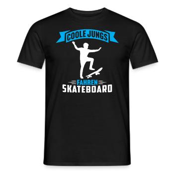 coole jungs fahren skateboard skater skateboard - Männer T-Shirt - Schwarz - Vorne - AI Model Male 178 light (178cm)