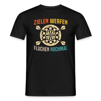 zielen werfen fluchen nochmal cooler dart - Männer T-Shirt - Schwarz - Vorne - AI Model Male 178 light (178cm)